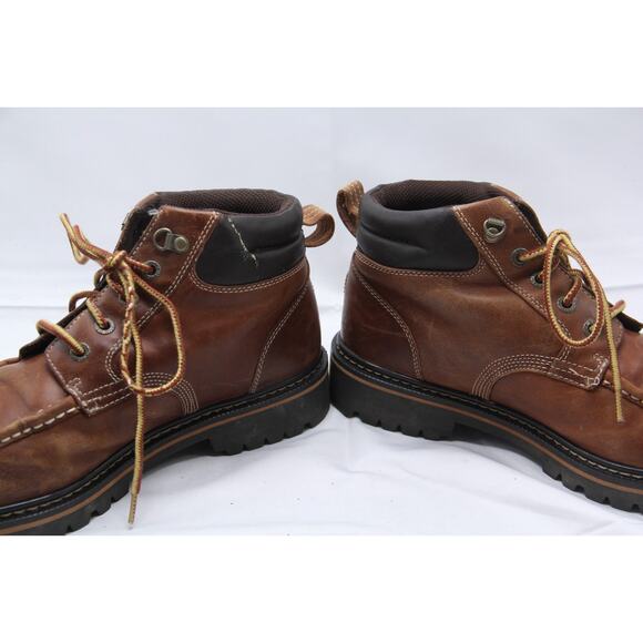 Tommy Hilfiger Boots Mens Size 11.5 Brown Leather Moc Toe Lug Distressed Ankle main image 4